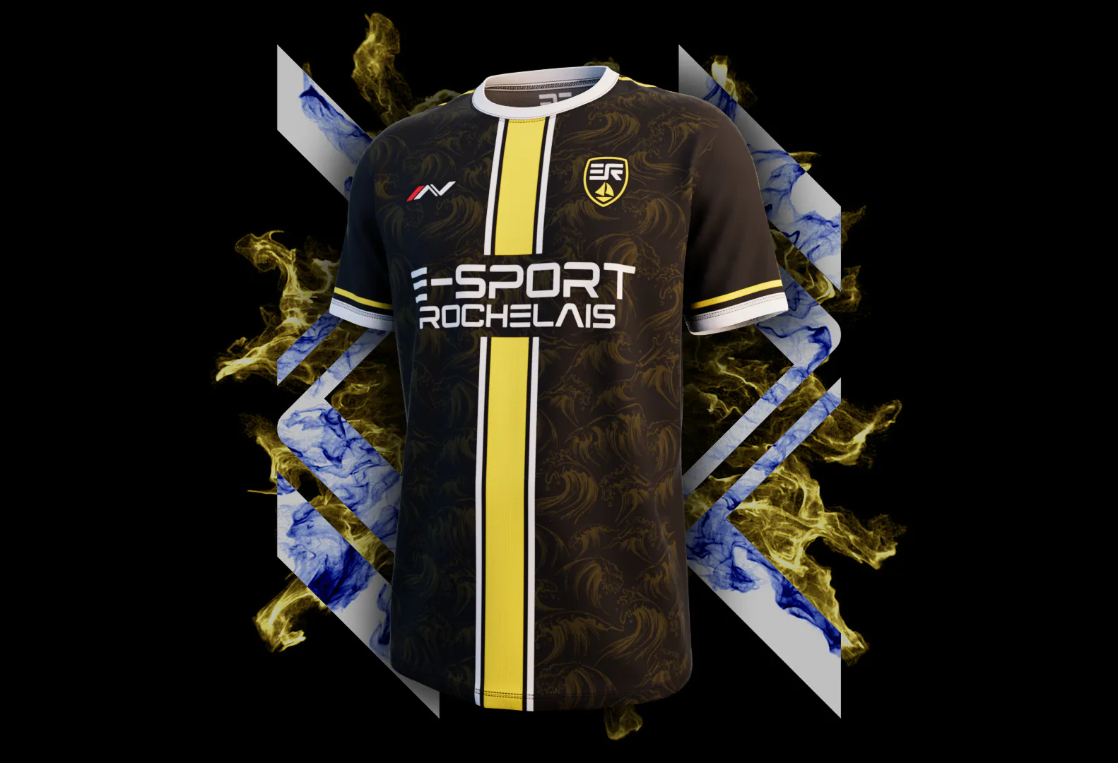Maillot esport de la team ESR background foncé