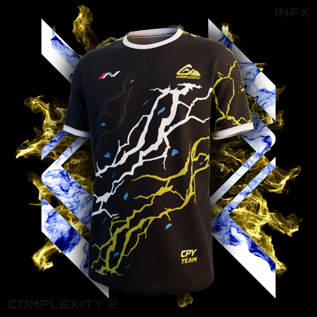 Maillot esport de la team Complexity gaming jaune