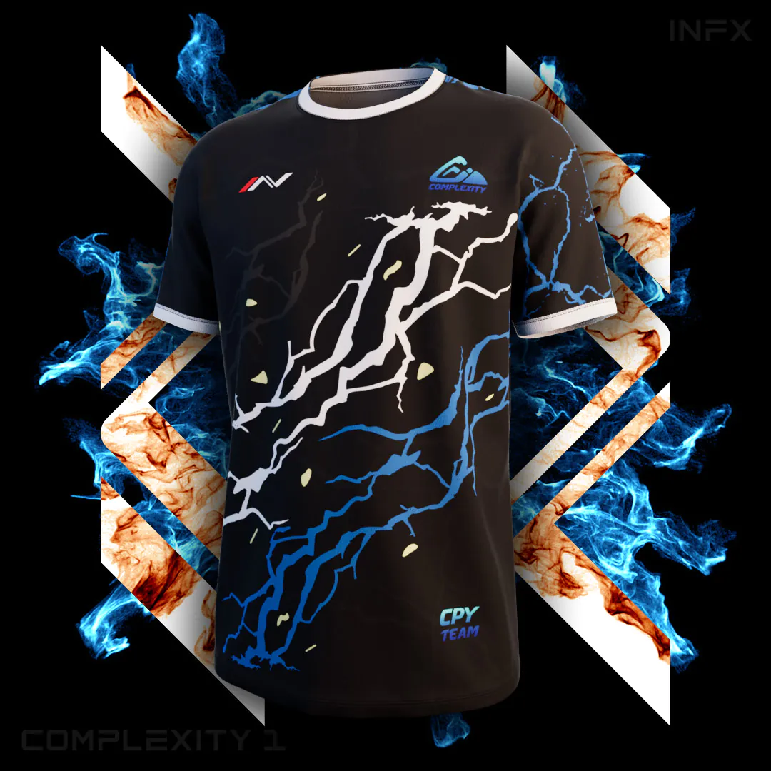 Maillot esport de la team Complexity gaming bleu