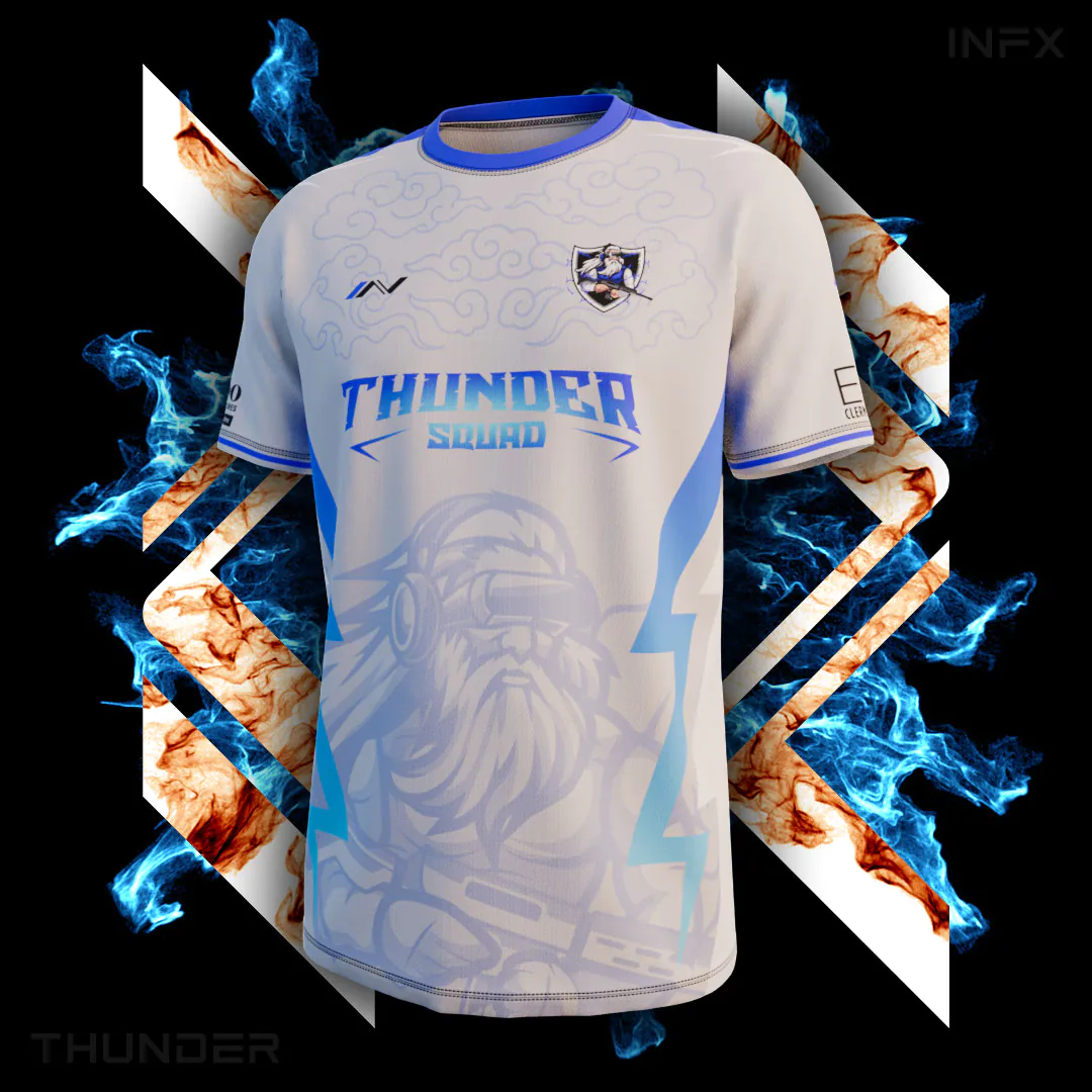 Maillot esport de la team Thunder blanc