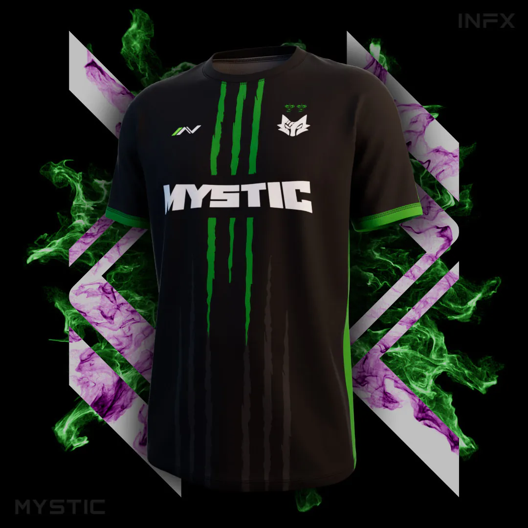 Maillot esport personnalisé de la team Mystics Noir