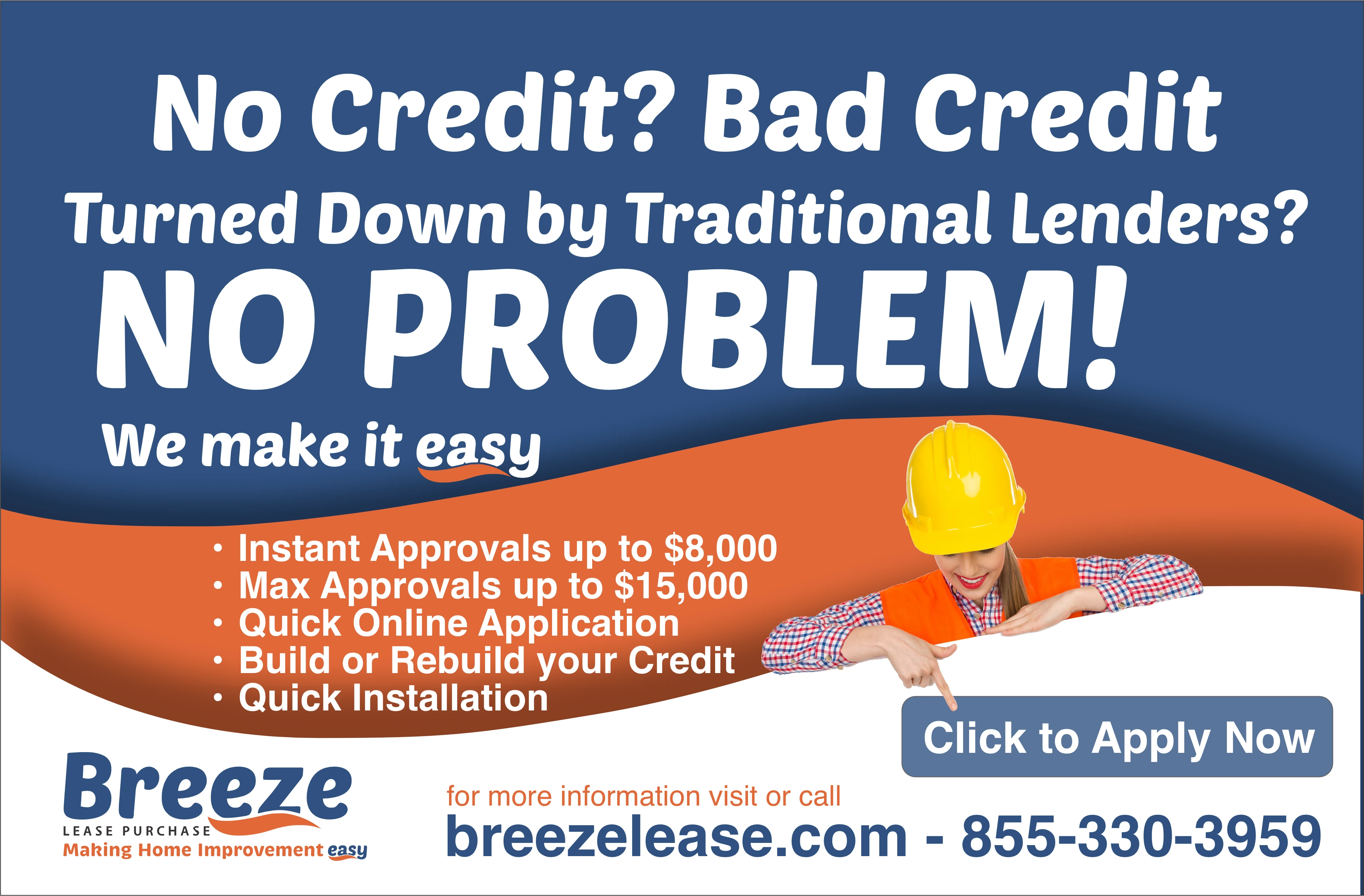 Promotion for Breeze financing options, Sunstate Heat and Air