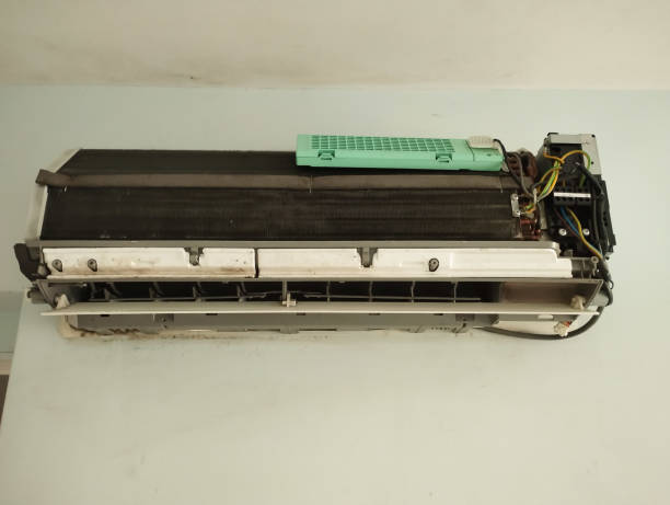 Disassembled air conditioner or heat pump indoor unit