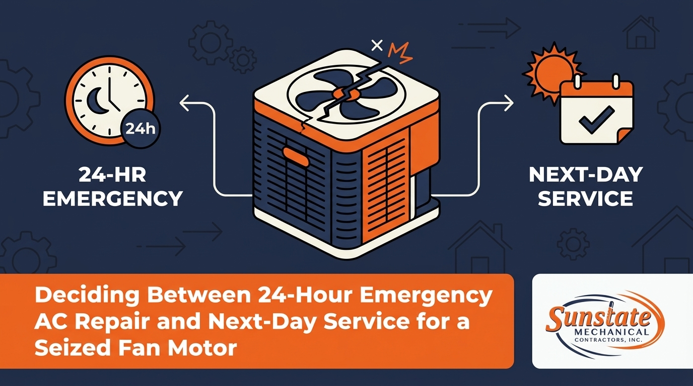 Deciding Between 24-Hour Emergency AC Repair and Next-Day Service for a Seized Fan Motor — featured image