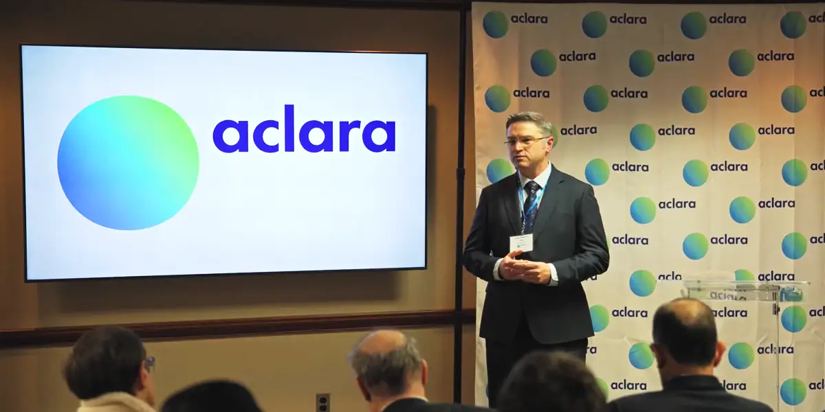 Aclara COO Hugh Broadhurst speaks at the Company's separation pilot plant inauguration