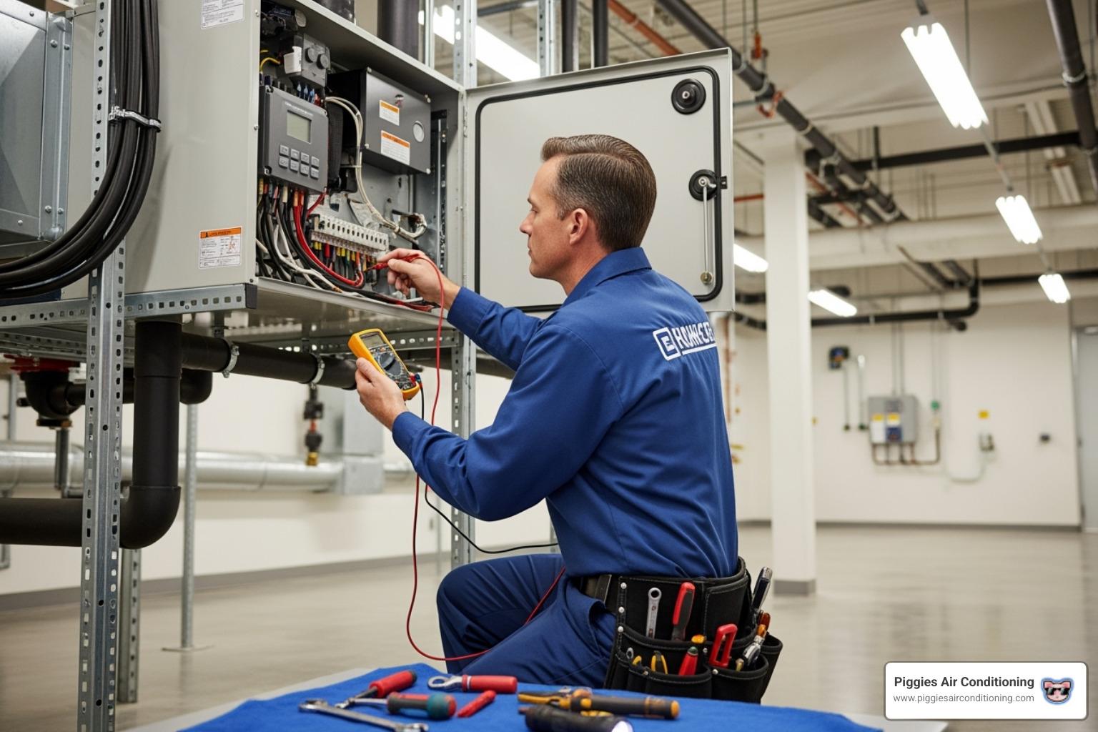 technician performing maintenance check on indoor unit - commercial hvac west covina ca technician performing maintenance check on indoor unit - commercial hvac west covina ca