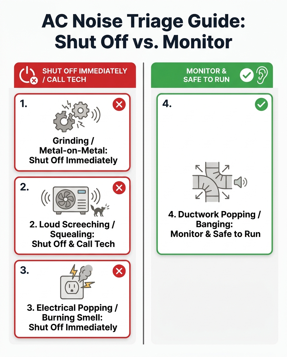 AC Noise Triage Guide: Shut Off vs. Monitor