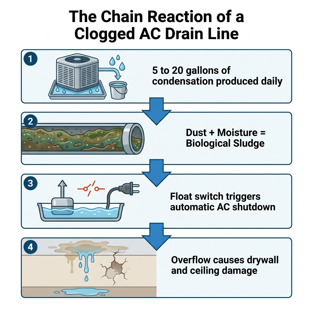 The Chain Reaction of a Clogged AC Drain Line