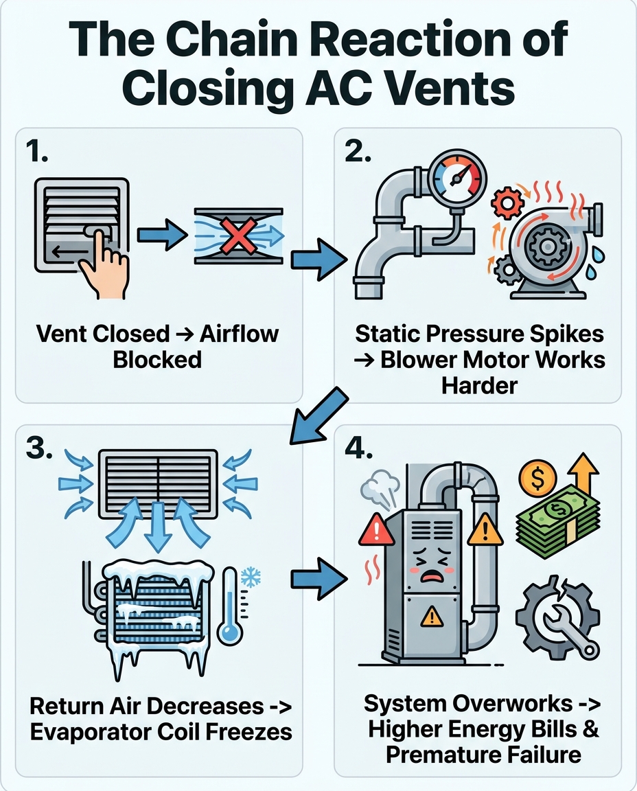The Chain Reaction of Closing AC Vents