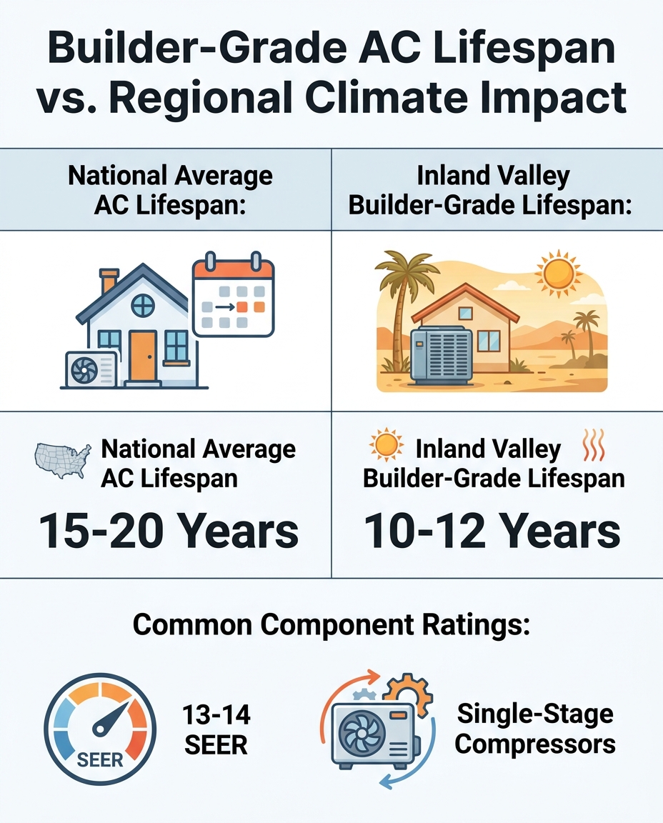 Builder-Grade AC Lifespan vs. Regional Climate Impact