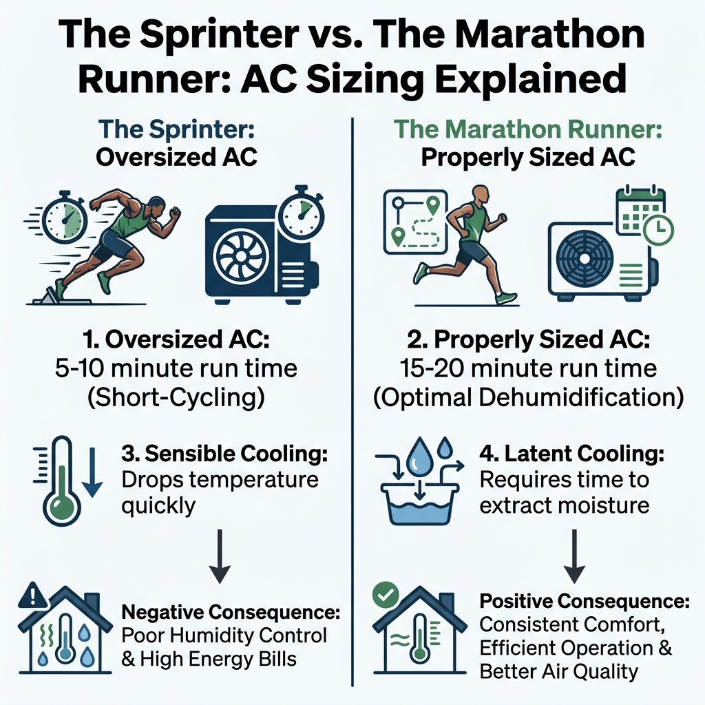 The Sprinter vs. The Marathon Runner: AC Sizing Explained