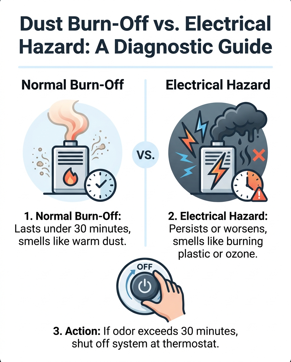Dust Burn-Off vs. Electrical Hazard: A Diagnostic Guide