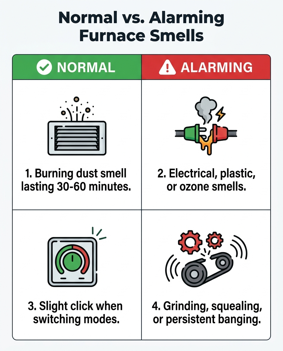 Normal vs. Alarming Furnace Smells