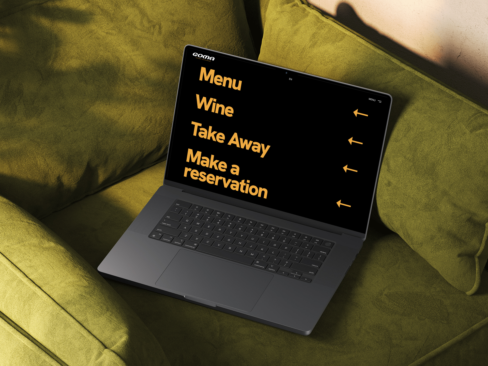 Goma restaurant website design screenshot 5 of 6