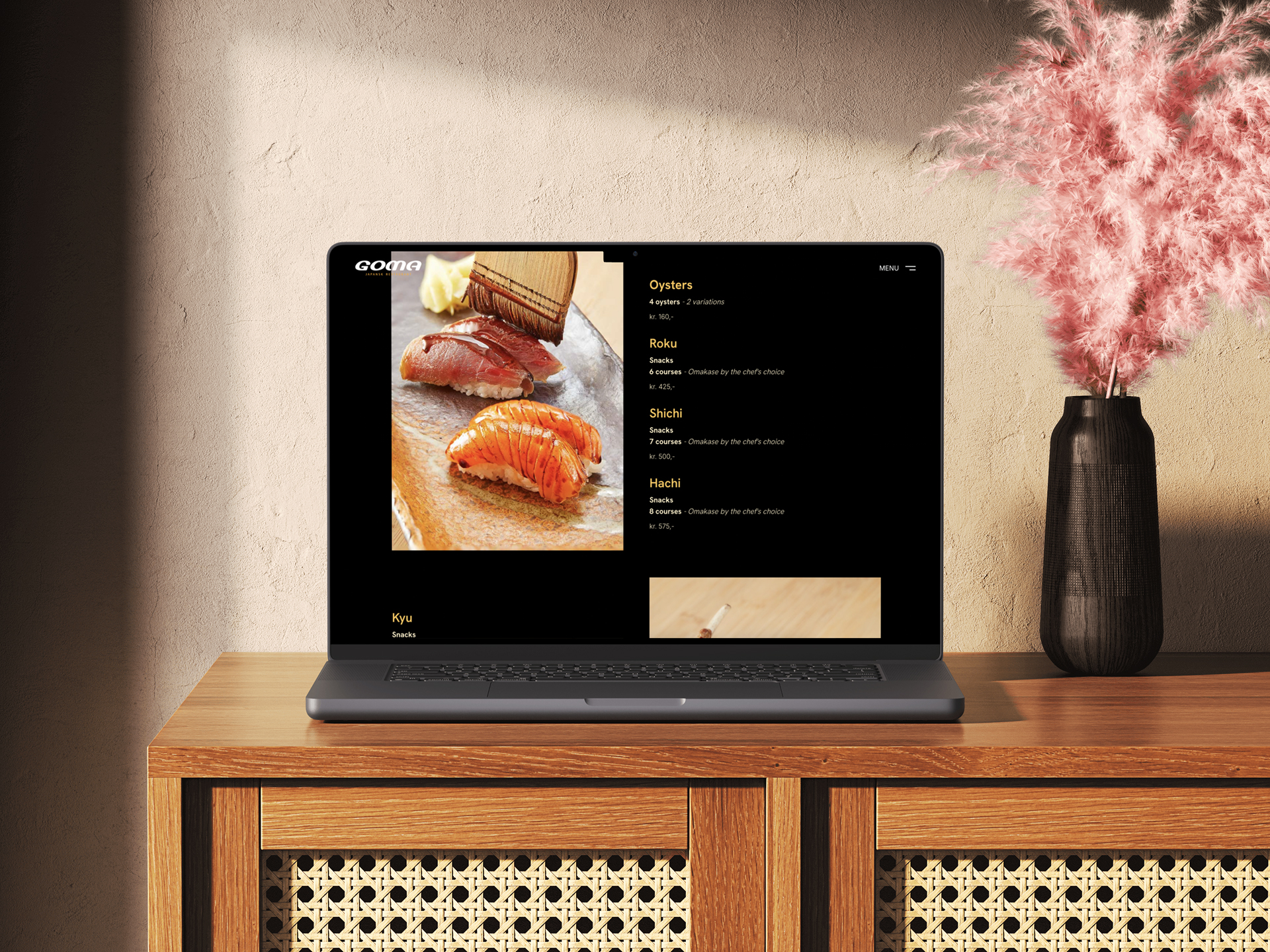 Goma restaurant website design screenshot 6 of 6