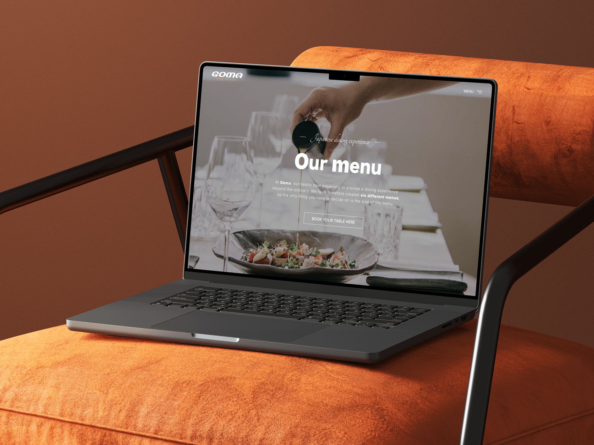 Goma restaurant website design screenshot 2 of 6