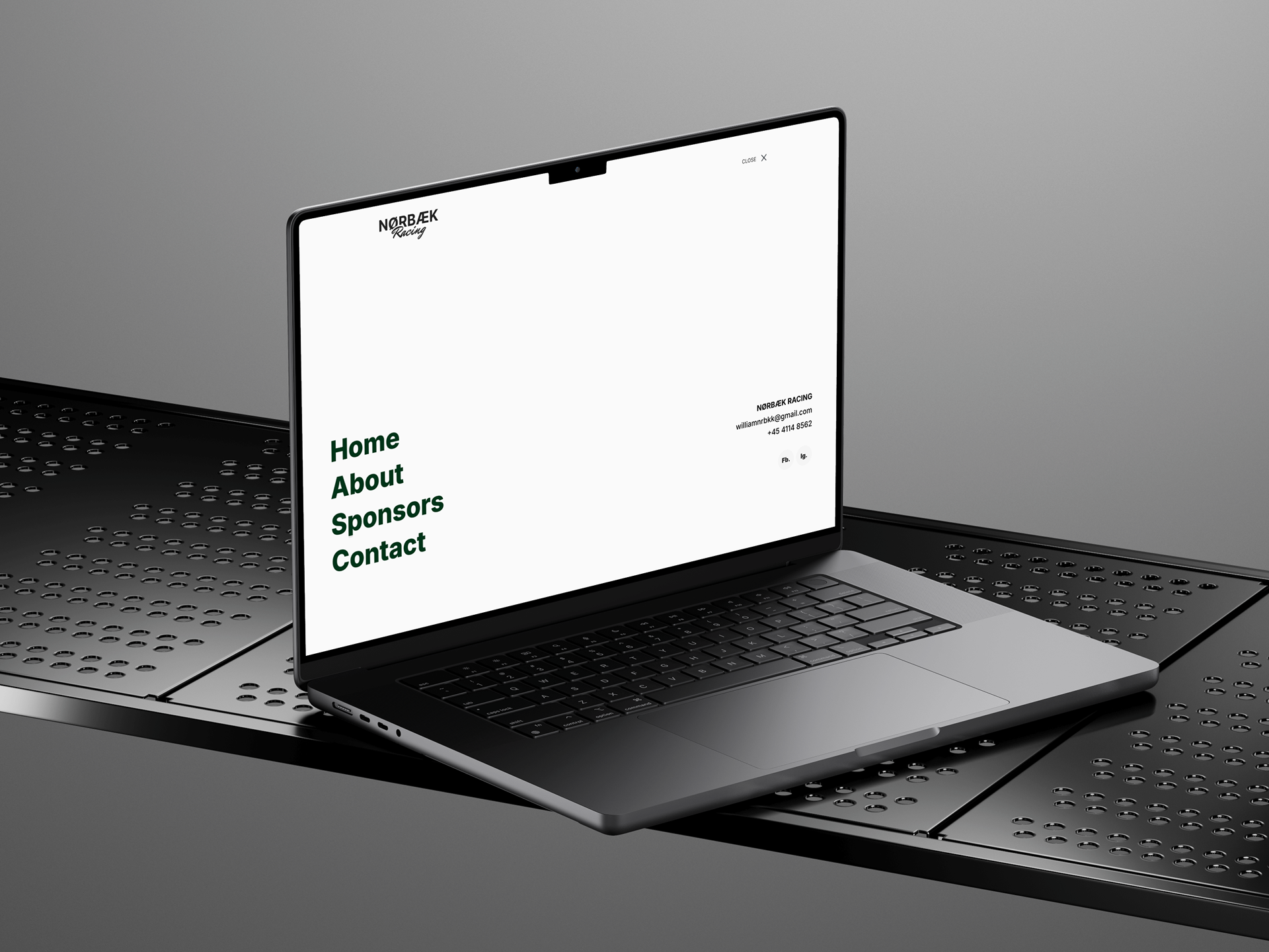 Nørbæk Racing website design screenshot 3 of 4