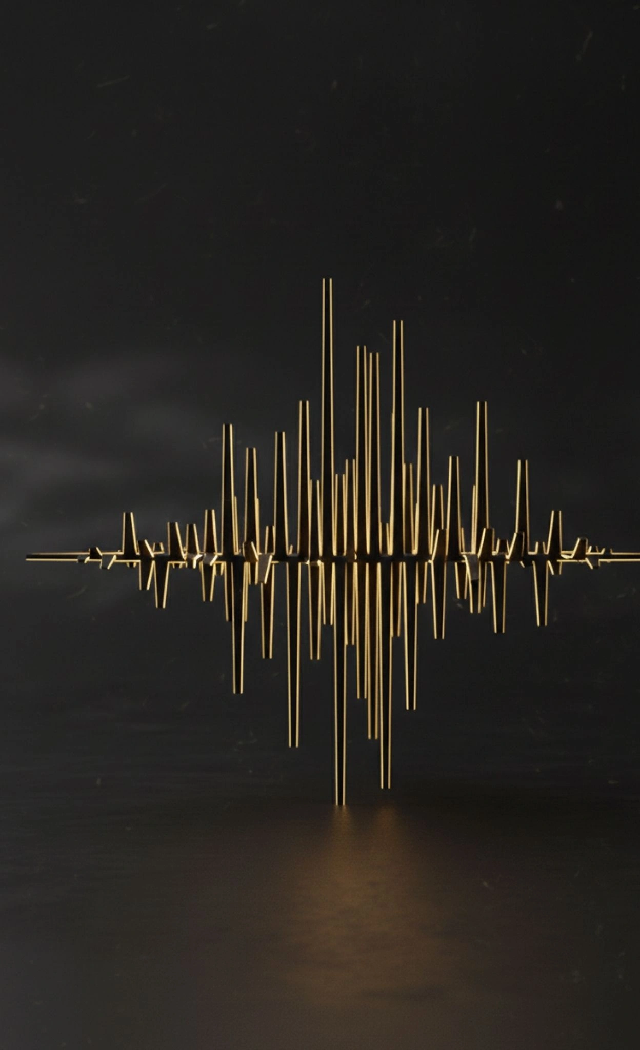 Visualisierung von Smart Audio Technologie: Eine abstrakt-elegante goldene Audiowelle auf dunklem Hintergrund symbolisiert präzise Sprachverarbeitung und souveräne KI-Analyse von Audio-Daten im Enterprise-Umfeld.
