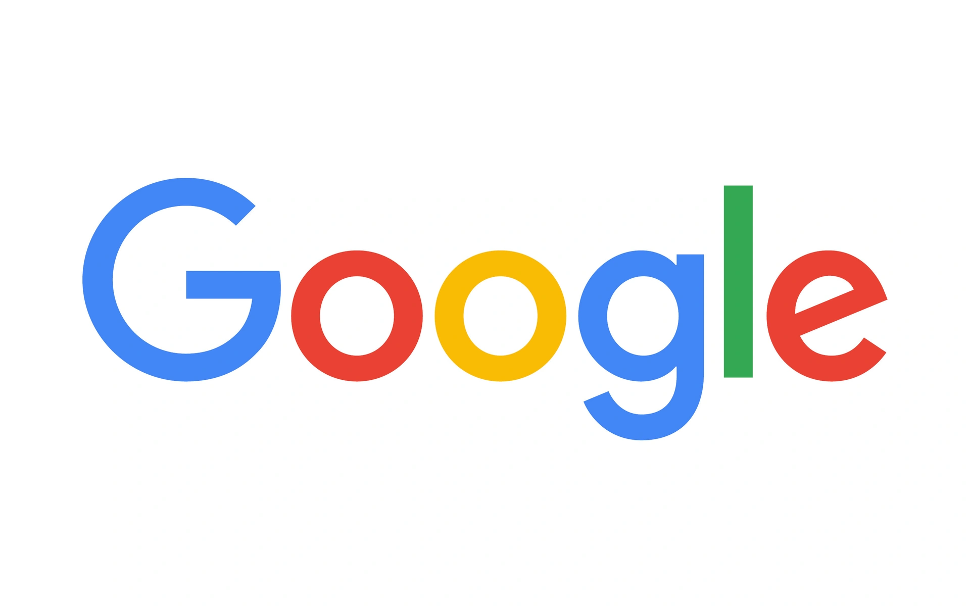 Offizielles Google-Logo mit bunter Typografie in Blau, Rot, Gelb und Grün auf weißem Hintergrund
