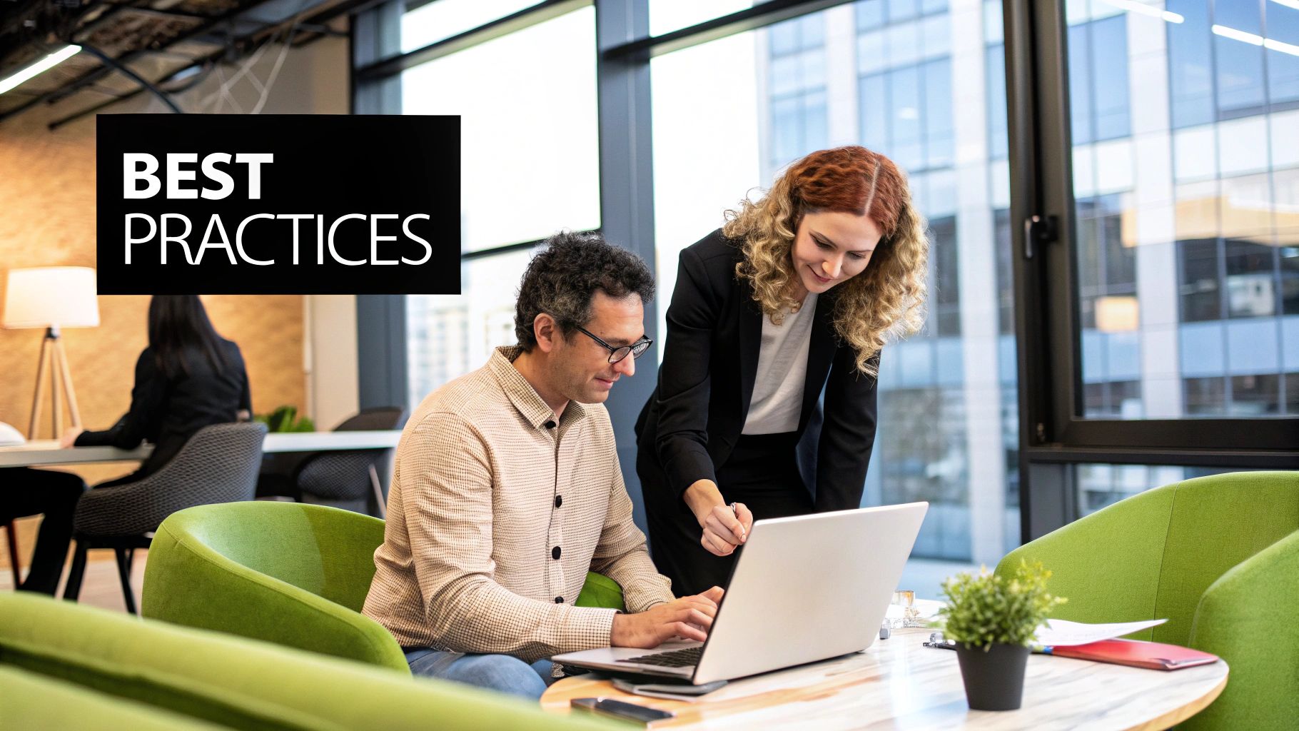 A person sending a voice note on their phone, with a LinkedIn lead generator visible in the background, symbolizing a personal touch.