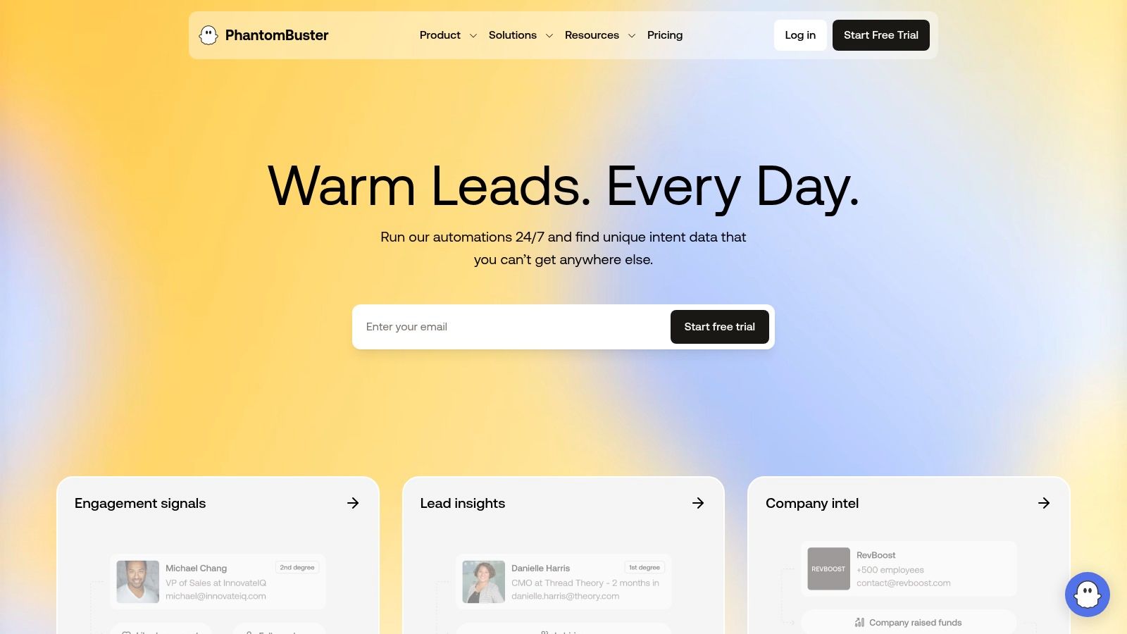 PhantomBuster lead generation dashboard showing various automation flows