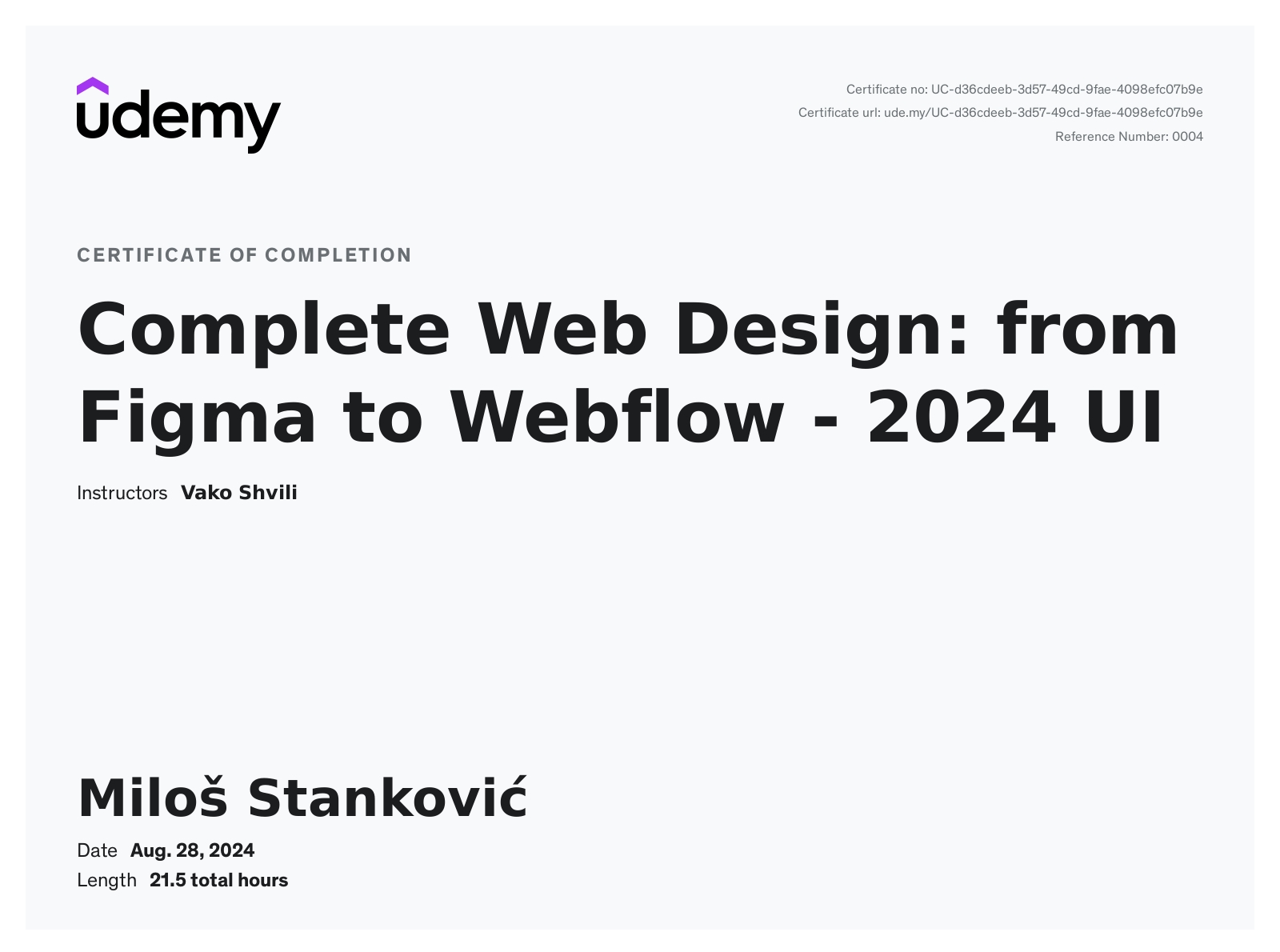 Web Design Certificate