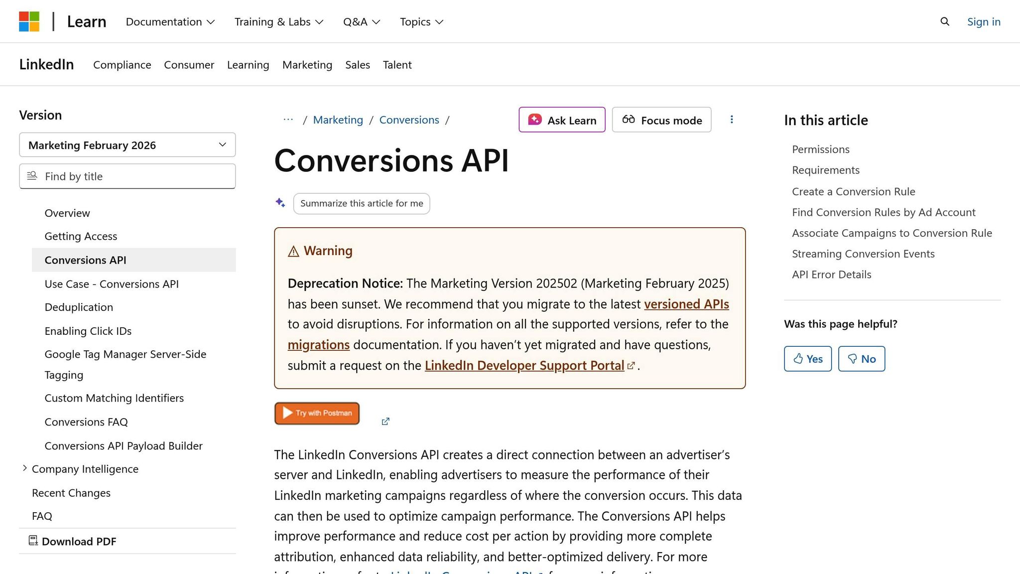 LinkedIn Conversions API
