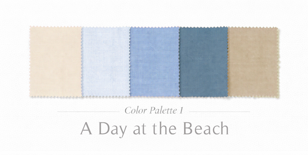 A classically designed color palette for outfit inspiration for Summer Family Portraits inspired by a day at the beach