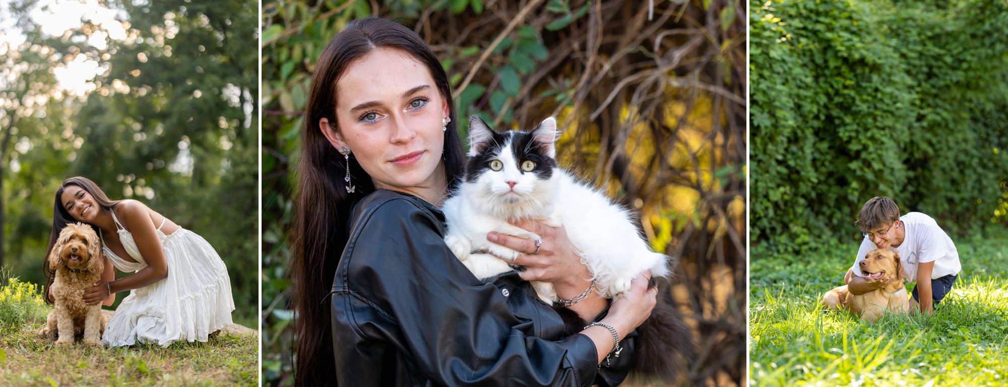 Examples of high school seniors including their pets in their senior portraits
