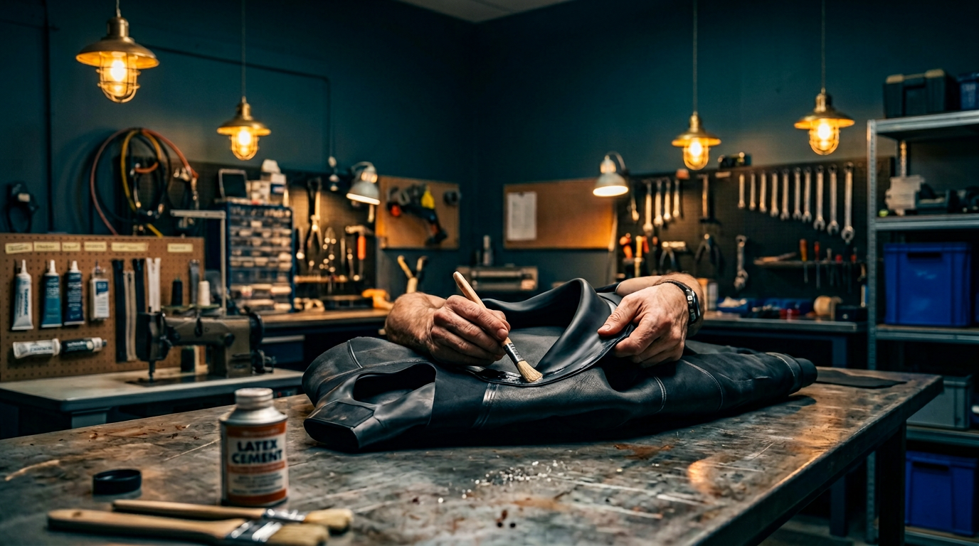 Latex seal replacement on a drysuit