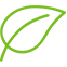 Simple green outline of a leaf with a central vein on a white background.