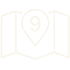 Icon of a map with a location pin and the number 9 inside the pin.