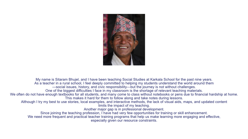 Testimony from school teacher Sitaram Bhujel