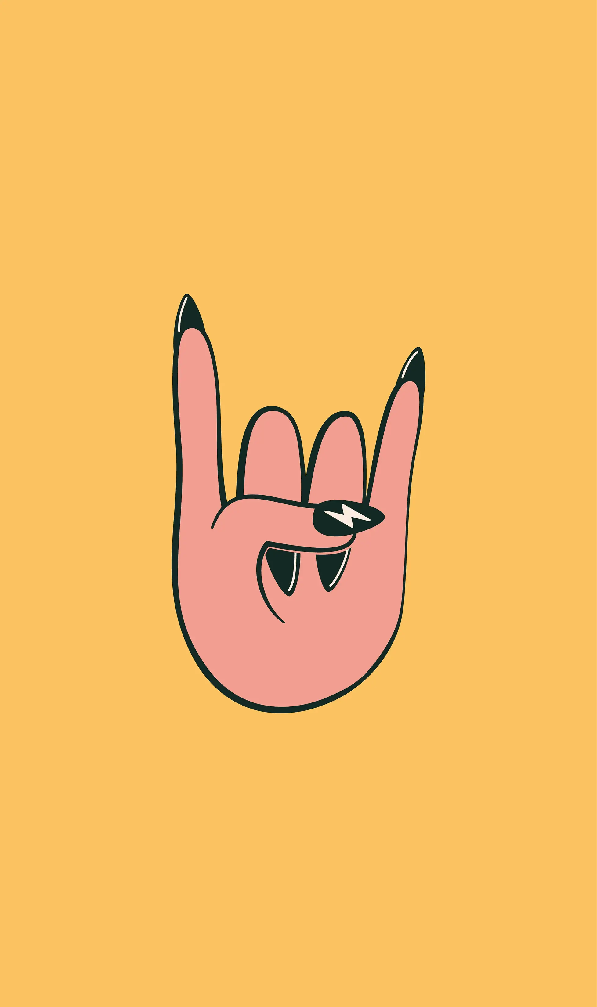 Leah Tortilla Logo, looks like a rock and roll hand with long black nails