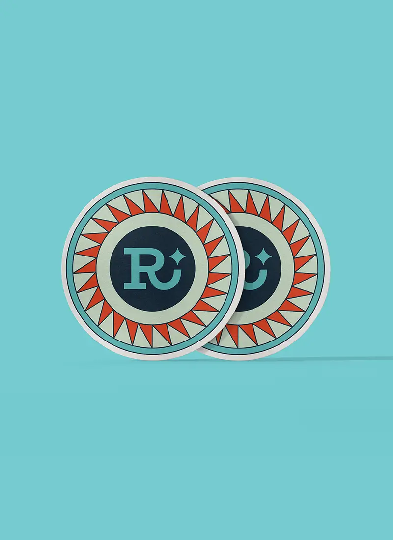 The Relax Park logo mark shown on some coasters.