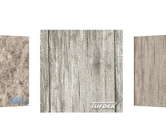 Assortment of decking material color choices from Tufdek.