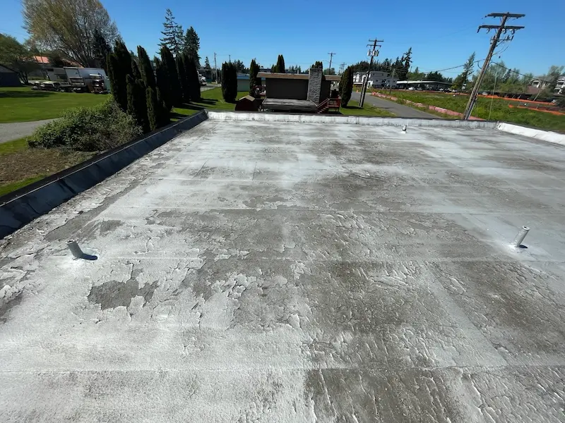 Old roof with tearing material.