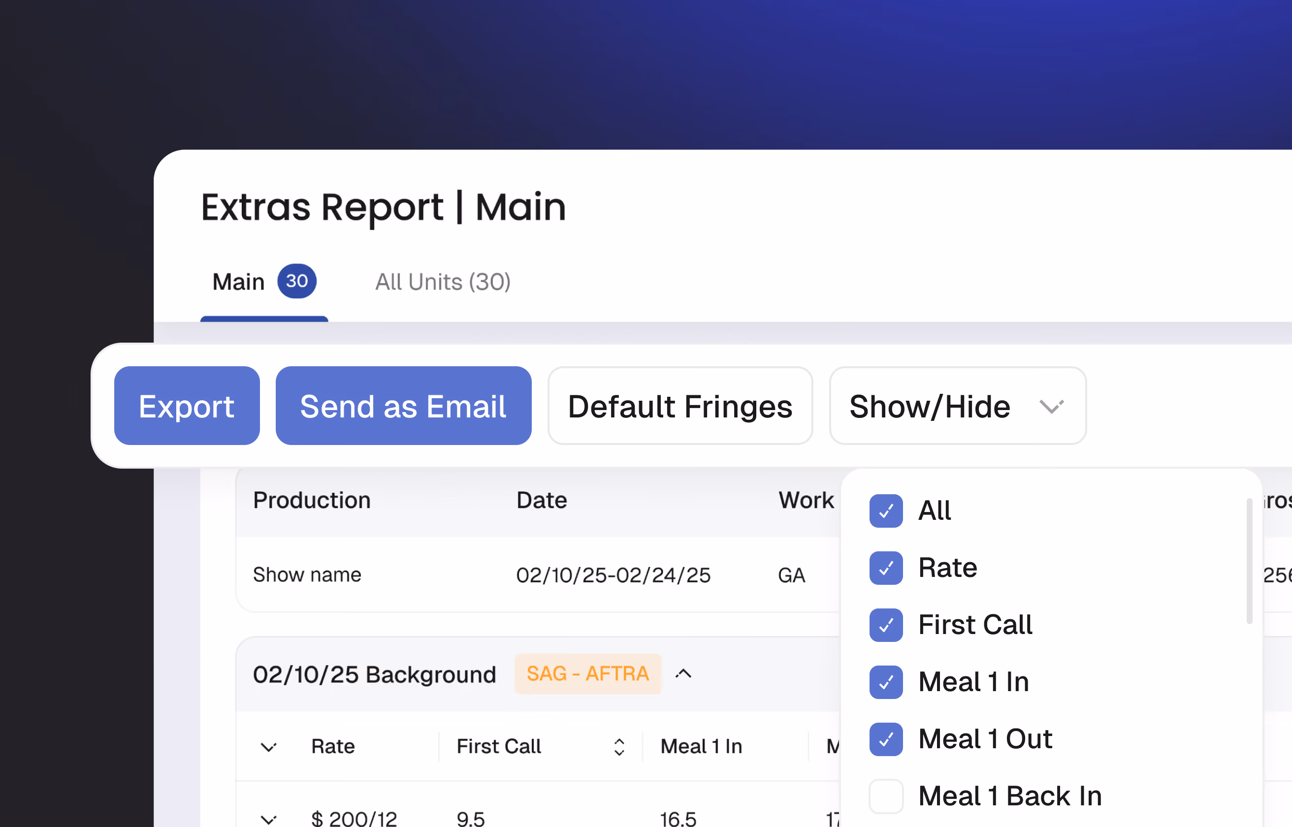 Customizable reporting