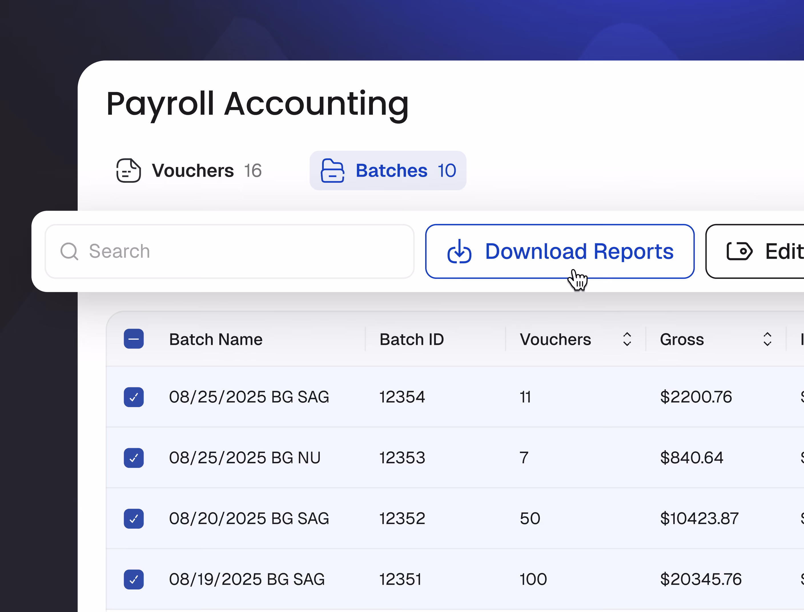 Instant payroll edits