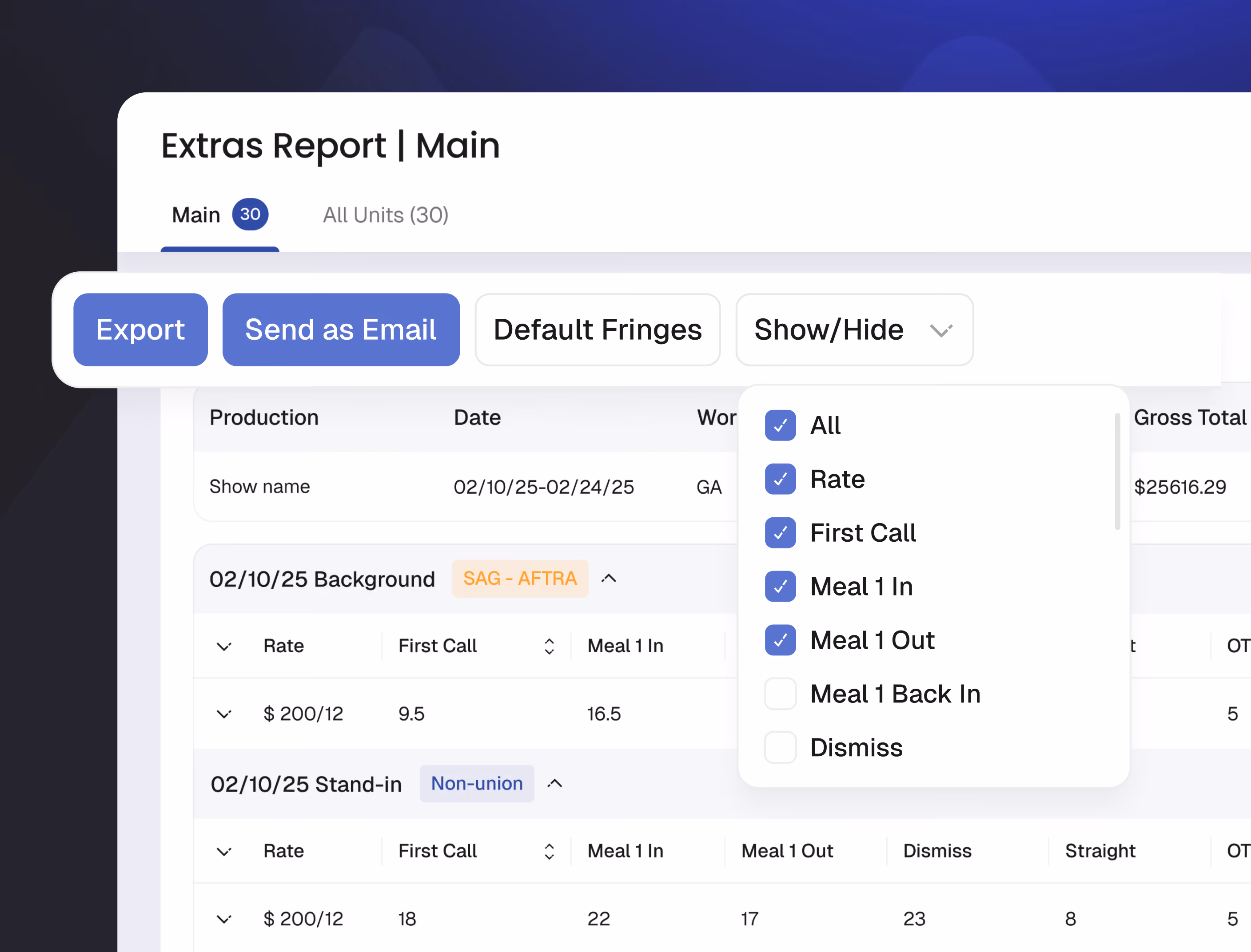 Customizable reporting