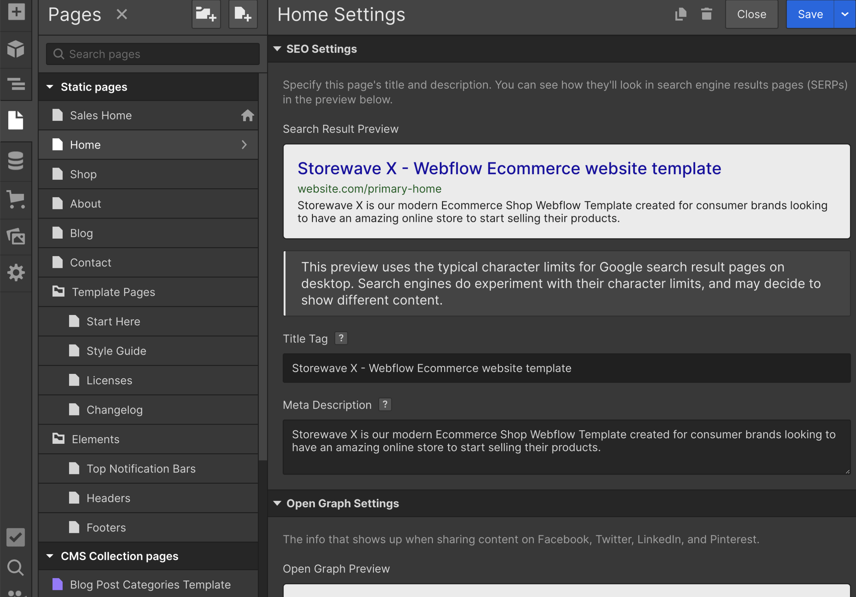 SEO - Shopwave X Webflow Template