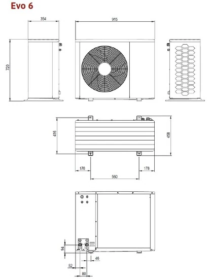 Tehowatti Air Evo 6 – mittakuva