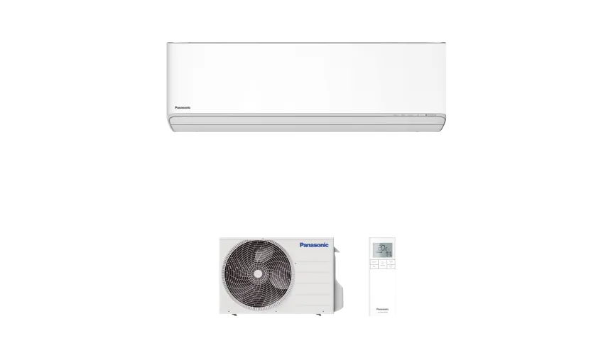 Panasonic Etherea CKE – valmistajan mattavalkoisen mallisarjan kuva; kuvassa 4,2 kW:n kokoonpano.