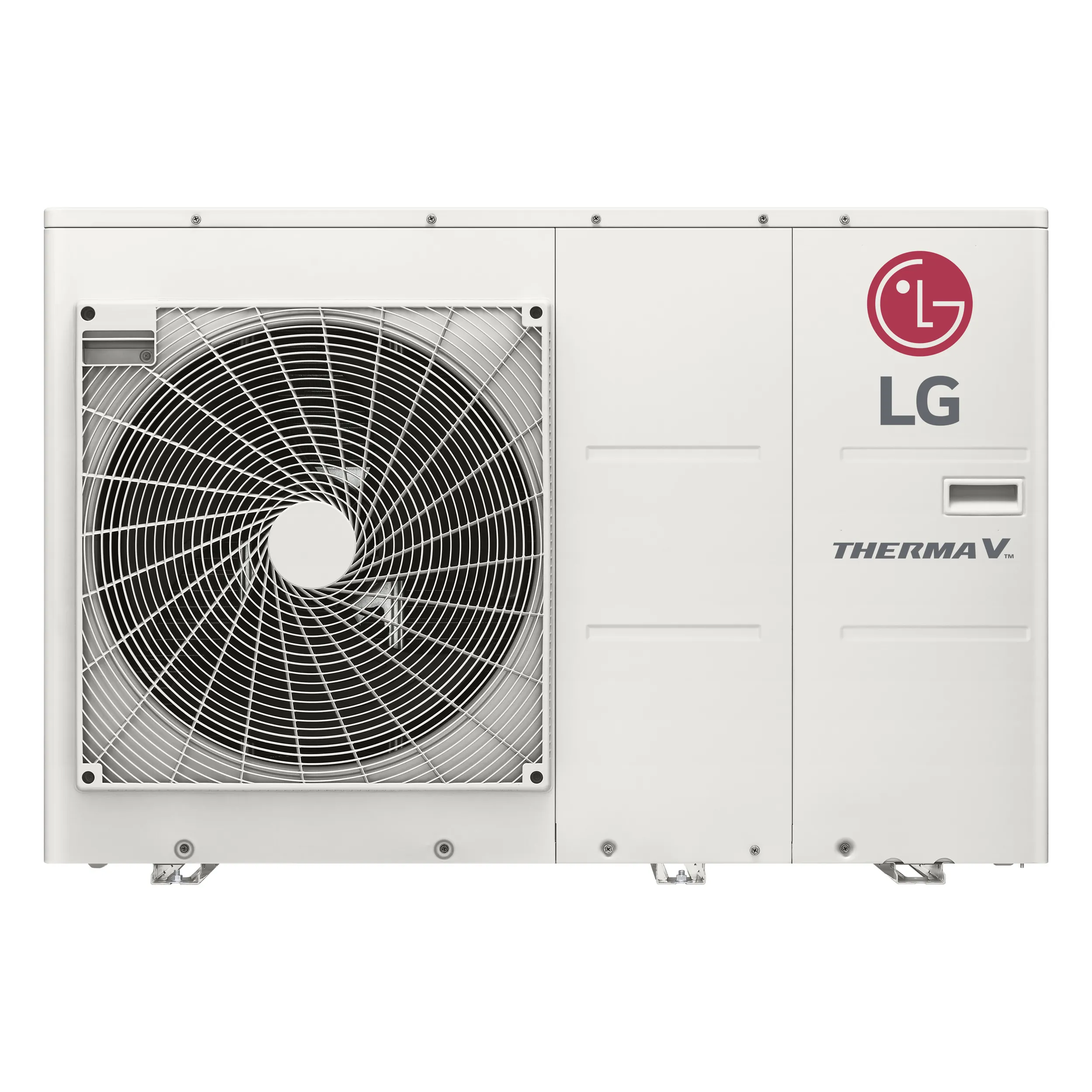 LG THERMA V R32 Monobloc S – LG Klimaatin mallisarjakuva; kuvassa HM091MR. Suurempien kokoversioiden ulkoasu voi poiketa.