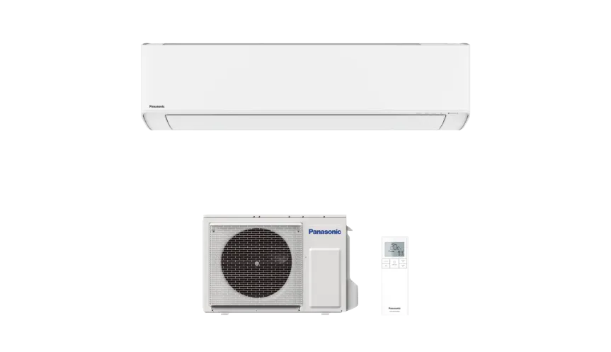 Panasonic Etherea CKE 50–71 – valmistajan mattavalkoisen mallisarjan kuva; kuvassa 5 kW:n kokoonpano.