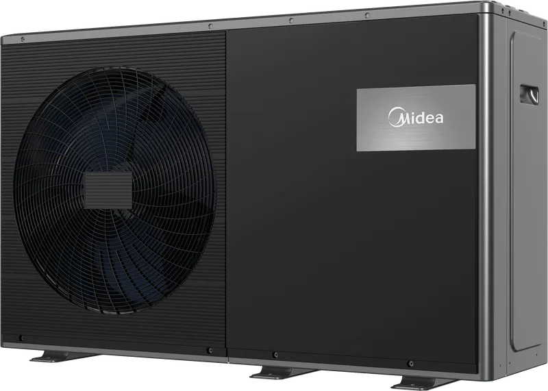 Midea M thermal Arctic R290 – valmistajan mallisarjakuva; 8–16 kW:n runko. Tarkka kokoversio tarkistetaan tyyppikilvestä.