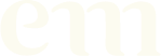 EM Studio logo en creme