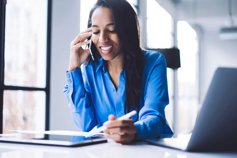 Professional businesswoman getting crisis management advice