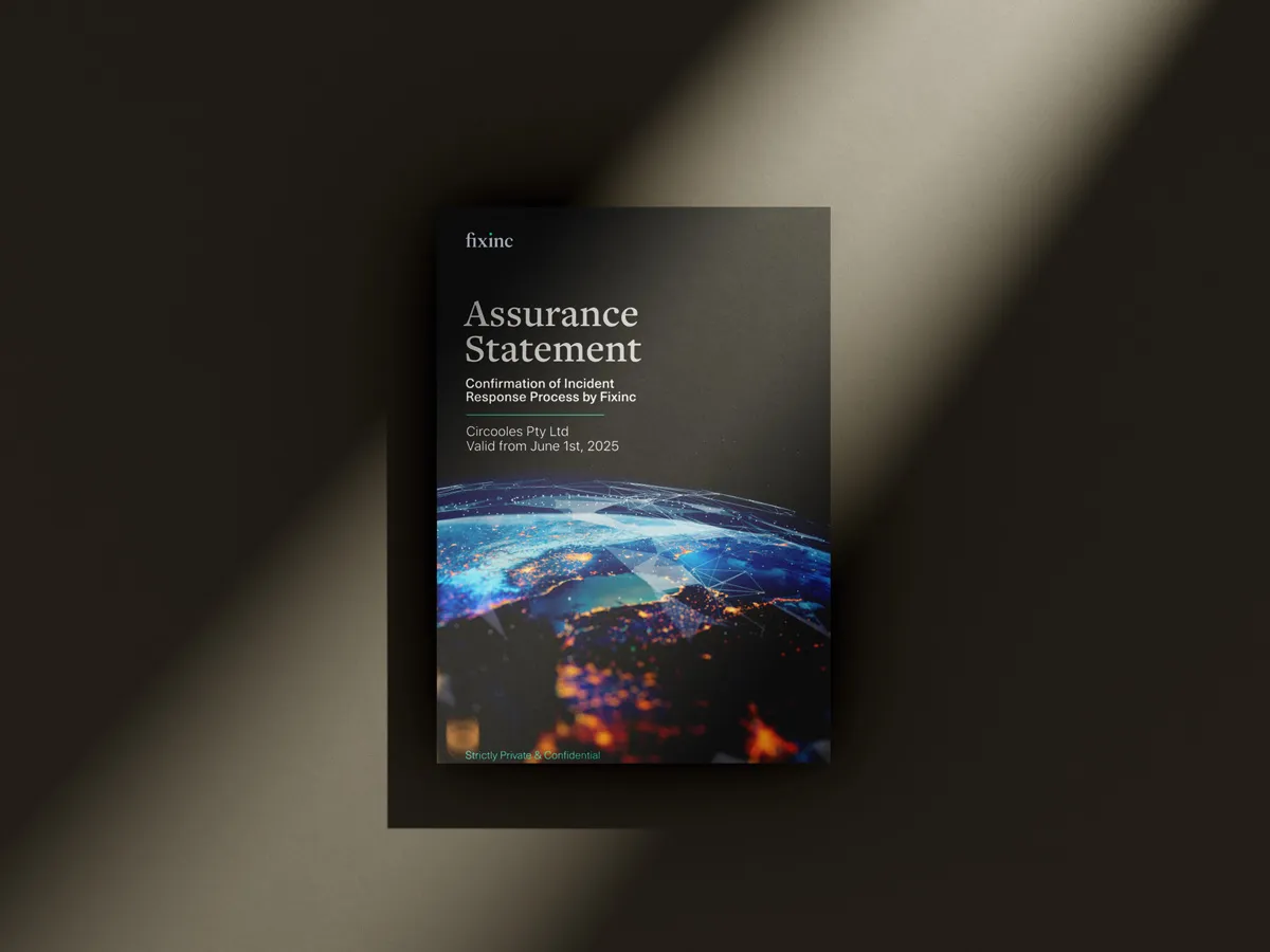 Example of the Fixinc Advisory Board assurance document