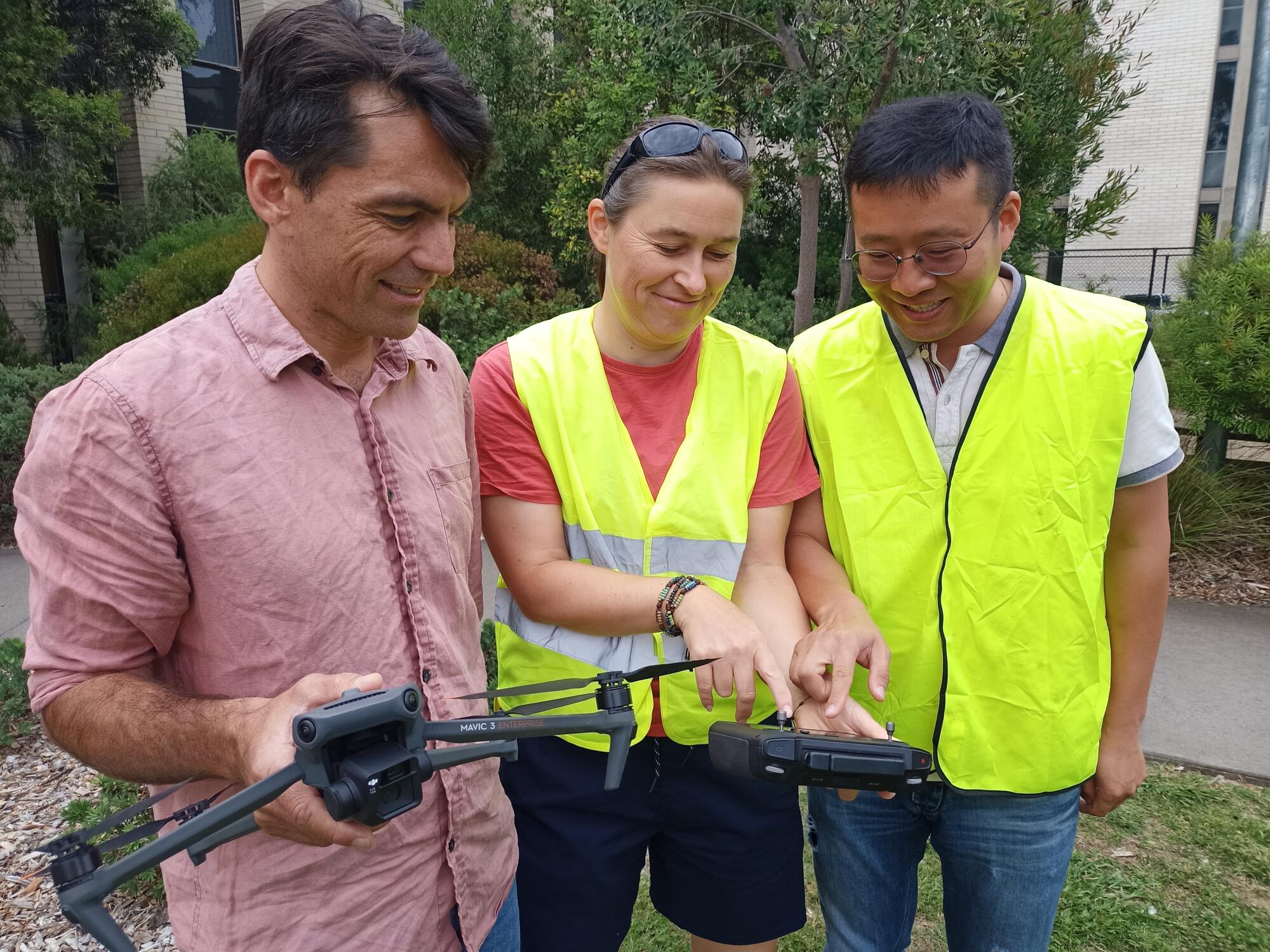 Researchers and publication co-authors Will Higgisson, Alica Tschierschke and Rui Liu from the University of Canberra. Photo credit: Angela Lanspeary. 